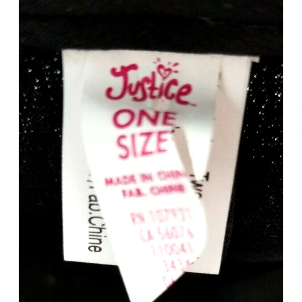 Justice Girl Squad Baseball Cap Black Pink Heart Paint Splatters SUPER CUTE